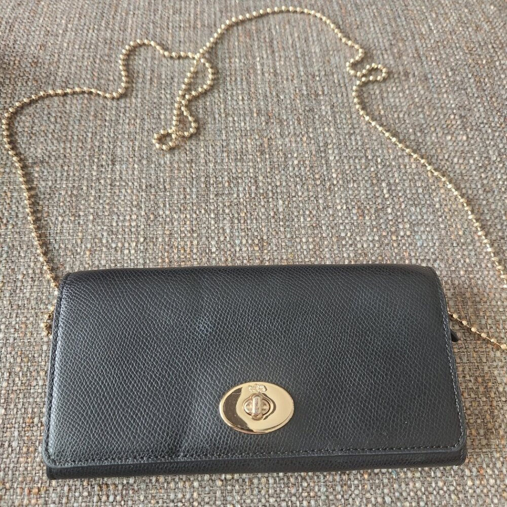 Coach Slim Black Clutch Bag